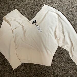 NWT Express Cream V-Neck Sweater